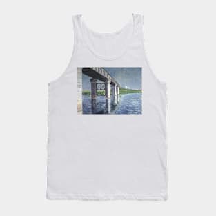 The Seine and the Railroad Bridge at Argenteuil by Gustave Caillebotte Tank Top